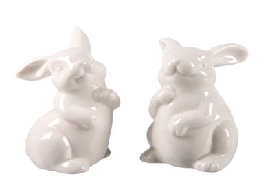 Porzellan Hase H16 cm weiß 2-teilig