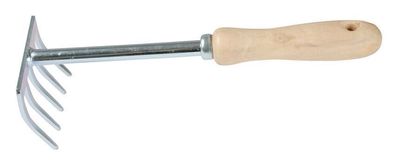 Klein Blumenrechen Handrechen Garten Rechen Harke Verzinkt Stahl Holzgriff 28cm