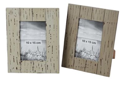 Bilderrahmen Foto Fotorahmen grau/braun 10x15 cm MDF Stückpreis