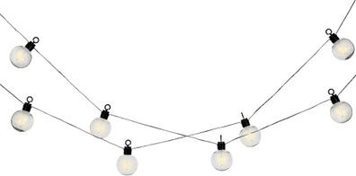 Solar Party-Beleuchtung Kunststoff D.8cm H.5,8m schwarz/warmesweiß