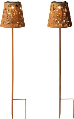 Solar Stabbeleuchtung Eisen D.12cm H.58.5cm rustikalbraun