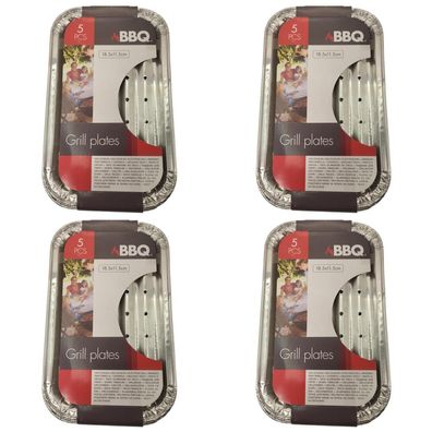 4 x Grillschweine BBQ Grillplatte Aluminium Grillzubehör 5 Stück 18x11cm