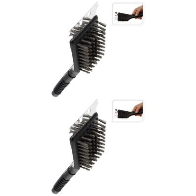 2 x Grillbürste aus Edelstahl 21cm Stahl Grill Zubehör Outdoor BBQ Camping