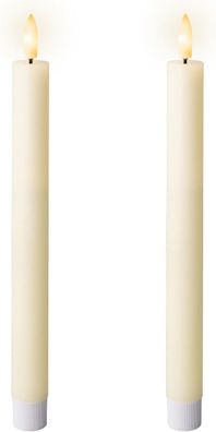 LED Spitzkerze Wachs Flacker-Effekt D.2.2cm H.24.5cm creme/warmes weiß