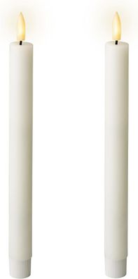 LED Spitzkerze Wachs Flacker-Effekt D.2.2cm H.24.5cm weiß/warmes weiß