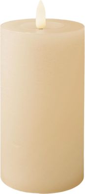 LED Kerze Wachs Flacker-Effekt D.7cm H.15cm creme/warmes weiss