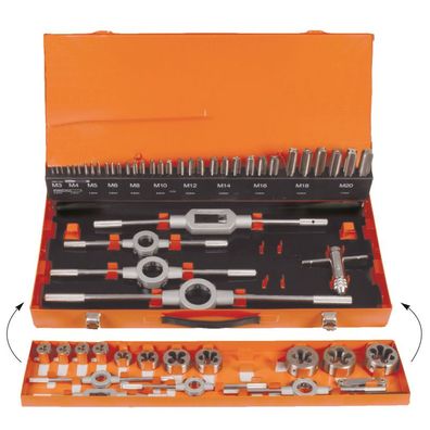 Projahn Gewinde Schneidzeug Satz 55tlg, HSS-G, M3-M20 in Metallkassette