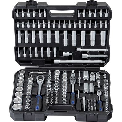 Projahn 1/4" + 3/8" + 1/2" proficraft Satz 182 tlg., 48 Zahn Knarren, im Koffer