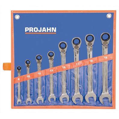 Projahn GearTech Schlüssel Satz 8 tlg. in Rolltasche, umschaltbar, PR3999, 8-19mm
