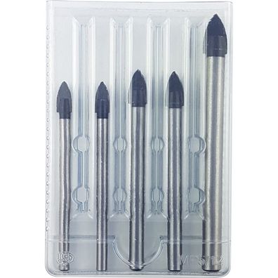 Projahn Crystal Glas- und Fliesenbohrer-Satz 5-tlg 2x 6mm, 2x 8mm, 1x 10mm