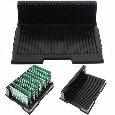 Rosfix ESD Leiterplattenständer L-Form – 25 Fächer | 270x205x90 mm