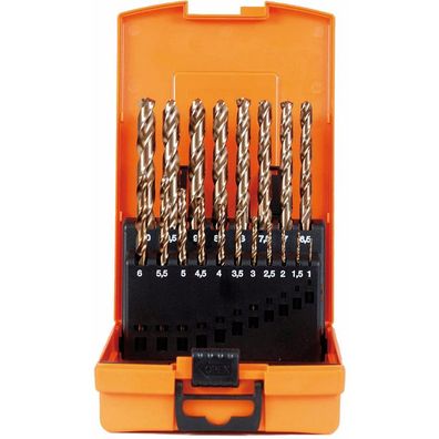 Projahn Bohrer-Kassette "ECO" 19tlg, HSS-Co 1-10mm, kurze Spiralbohrer