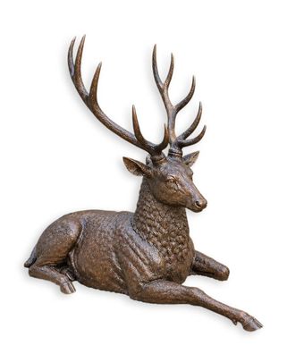 Bronzeskulptur liegender Hirsch 235cm Replikat Retro Design Dekoration