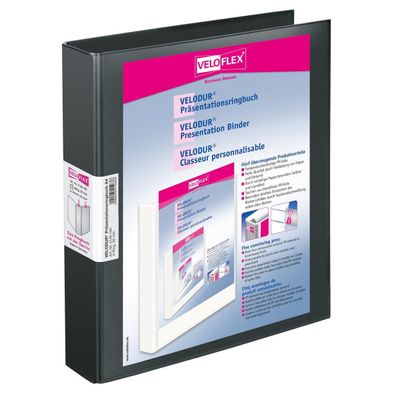 Veloflex Präsentationsringbuch Velodur 4148180 4Ringe 30mm sw