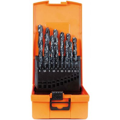 Projahn Bohrer-Kunststoffkassette 25tlg, HSS-R 1-13 mm, kurze Spiralbohrer