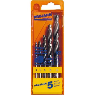 Projahn 5tlg. Holz-Bohrer in Kunststoffkassette, V2 4-10mm, PR67042