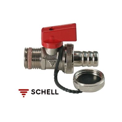KFE Kugelhahn 1/2 Zoll selbstdichtend mit Kappe und Schlauchtülle, für Heizung