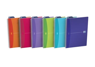 5x Oxford 100101864 Collegeblock "My Colours", DIN A4, kariert, 90 Blatt