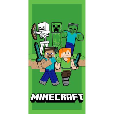 Minecraft Green Attack Badetuch, Strandtuch 70x140cm (Schnelltrocknend)