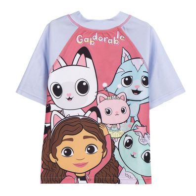 Gabby’s Dollhouse Kinder Schwimmshirt Mädchen Badeoberteil mit Lizenzmotiv