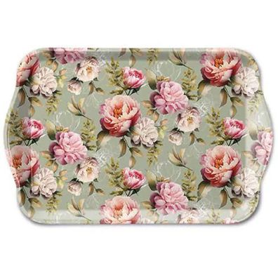 Kleines Tablett Peonies 13 x 21 cm Pfingstrosen