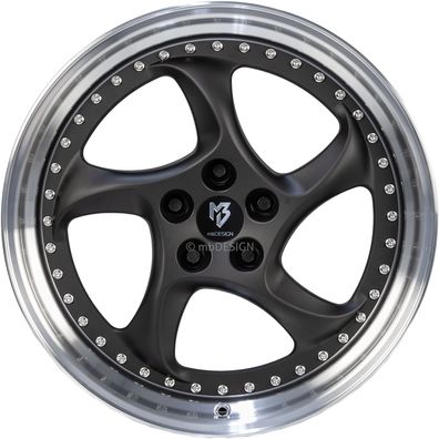 2x mbDESIGN Aluminiumrad geschmiedet zweiteilig TURBO Forged 9,0x20 Zoll (Rechts) LK