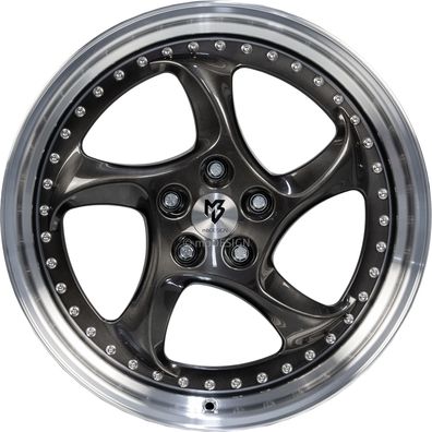 2x mbDESIGN Aluminiumrad geschmiedet zweiteilig TURBO Forged 9,0x20 Zoll (Rechts) LK