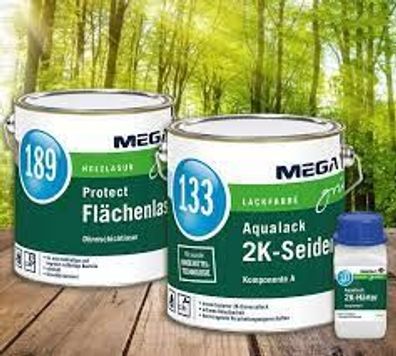 MEGAgrün 133 Aqualack 2K mit Härter SDM - Parkettschutz - Parkettlack