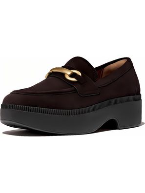 FitFlop Damen Loafer F-Luma Chunky-Snaffle Suede Demi-Wedge Loafers II8