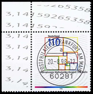 BRD 1998 Nr 2005 zentrisch gestempelt ECKE-OLI X2CBDD6