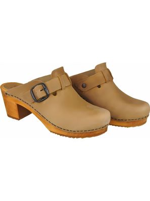 Sanita Clogs Damen Clog offen Wood-Malulo Square Open Nature