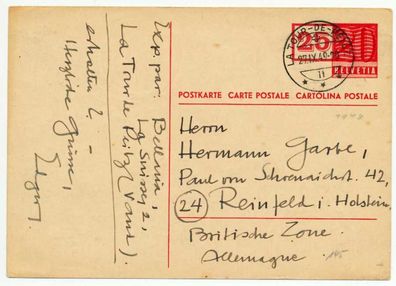 Schweiz Postkarte BRIEF X6DF7DA