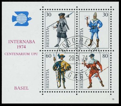 Schweiz BLOCK Kleinbogen 1970-1979 Block 22-15 S5CD5D6