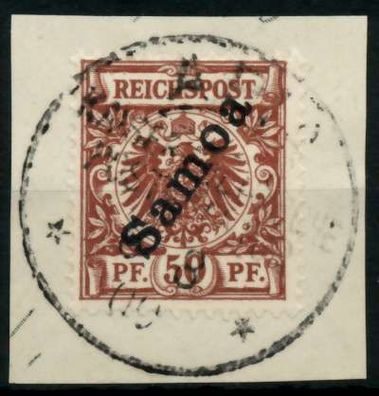 SAMOA (DT. Kolonie) Nr 6 zentrisch gestempelt Briefstück gepr. X705A6E