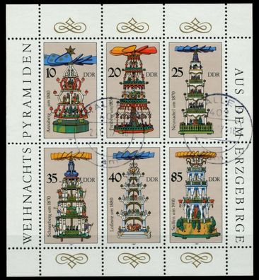 DDR BLOCK Kleinbogen Nr 3134-3139 gestempelt Kleinbg X73CC4A