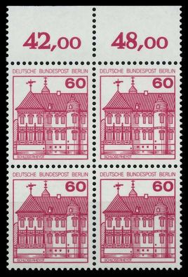 BERLIN DS BURGEN U. Schlösser Nr 611A postfrisch VIERER X782EF6