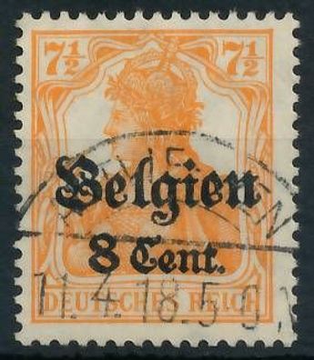 BES. 1WK Landespost Belgien Nr 13aI gestempelt gepr. X443216