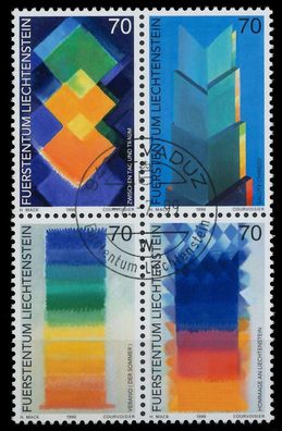 Liechtenstein 1998 Nr 1067-70 VB3 zentrisch gestempelt VIERE X117CC2