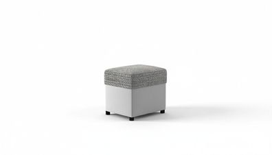 Hocker Polsterhocker Fuß Ablage Möbel Wohnen Sitzbänke Sitz Textil Grau Design