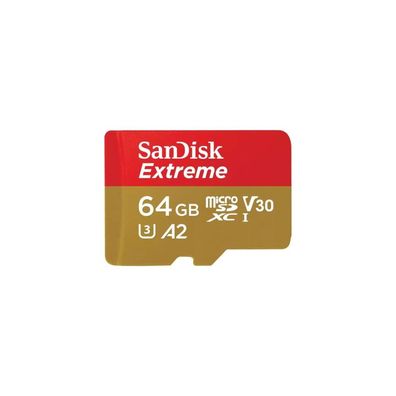 Extreme 64 GB microSDXC (UHS-I U3, Class 10, V30, A2)