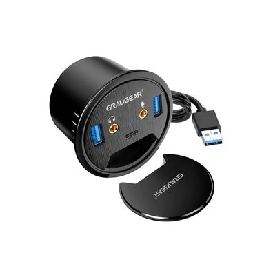 Graugear USB 3.0 Tisch Hub mit Audio- und Mikrofonanschluss