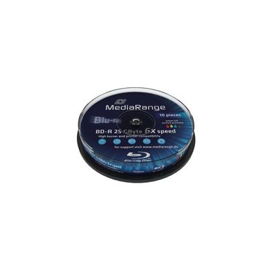 MediaRange MediaRange Bluray 25GB 10pcs BD-R Spindel Injekt Prin. 6x