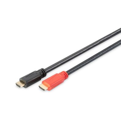 HDMI High Speed Kabel, mit Verstärker (schwarz/rot, 20 Meter)
