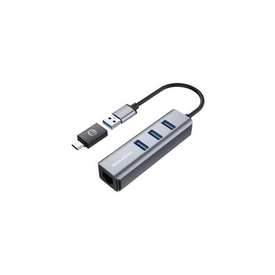 Graugear USB-HUB 3x USB 3.0 Ports Type-A+ Gbit LAN retail