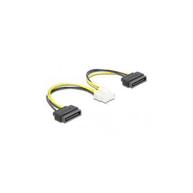 DELOCK Stromkabel 2 x SATA 15 Pin Stecker zu 8 Pin EPS Stec