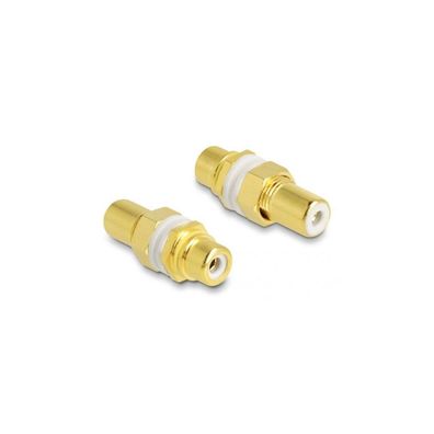 DELOCK Audio Adapter Cinch Bu. > Bu. zum Einbau, Farbr. weiß
