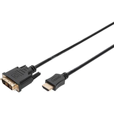 Digitus HDMI-Kabel A->DVI(18 + 1) St/St 3.0m schwarz FullHD