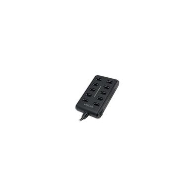 LogiLink USB-HUB 10-Port m. Netzteil schwarz