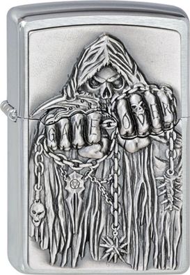 ZIPPO Benzinfeuerzeug "Game Over" in silber