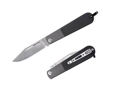 Real Steel Real Barlow RB-3 Clip Point, Taschenmesser, schwarz
